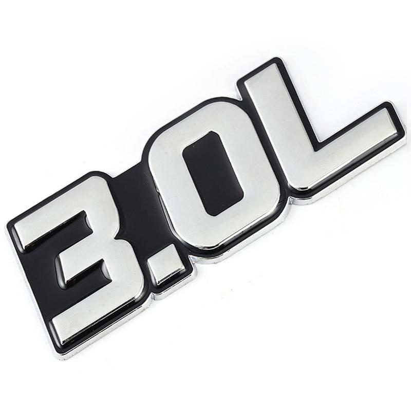 3D Metal Car Sticker 2.0L 2.2L 2.3L 2.4L 2.5L 2.8L 3.0L 3.5L Logo Emblem Badge Decals for BMW Audi Volkswagen Ford Toyota Honda