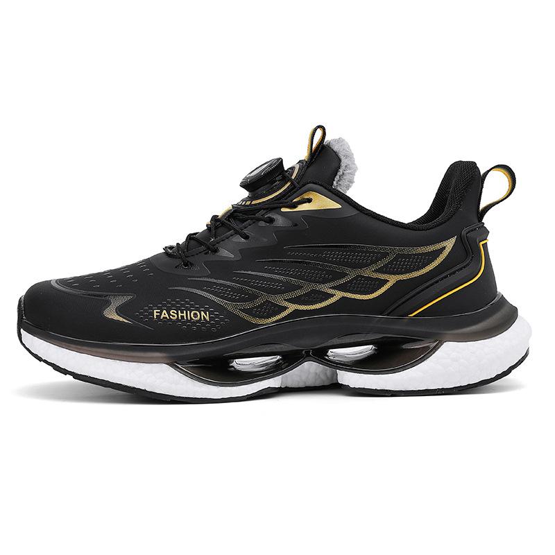Cotton Shoes Men's Shoes Winter Velvet Warm Two Cotton Shoes Youth Sports Running Non-slip Heightening Ultra-light Basketball Running Shoes