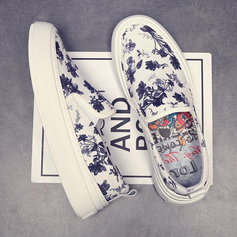 

Мода Летняя Мода Новые Мужские Холщовые Туфли с Цветочным Узором, Дышащие, Повседневные, Слипоны, Кроссовки для Ходьбы, Обувь, Балетки 38