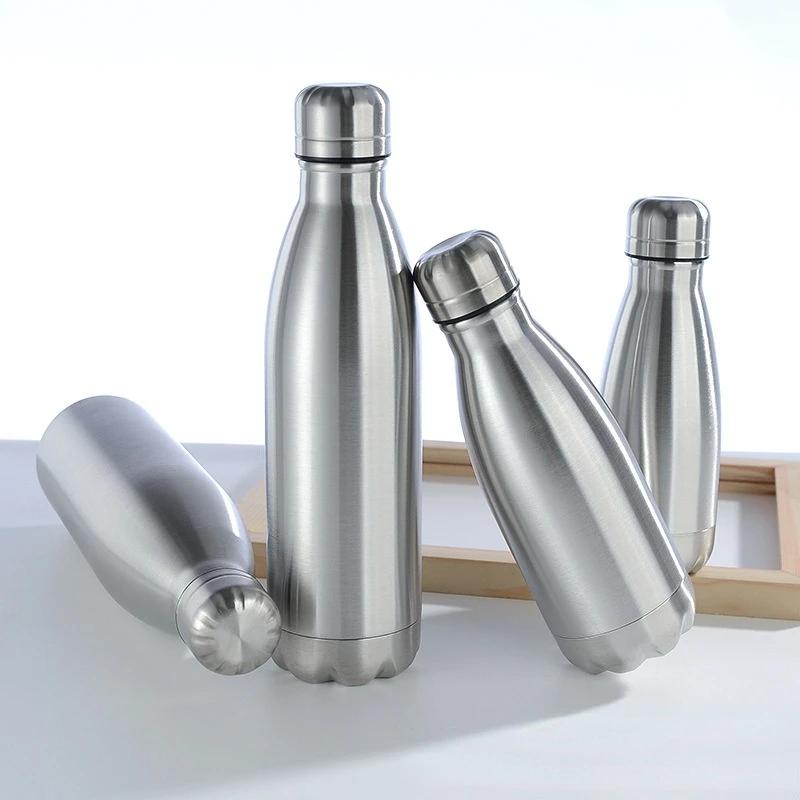 Edelstahl Wasserflasche Tragbar Fitnessstudio Outdoor Sport Fahrrad Radfahren Trinkwasserflaschen Trinkgeschirr Auslaufsicher Vakuumbecher