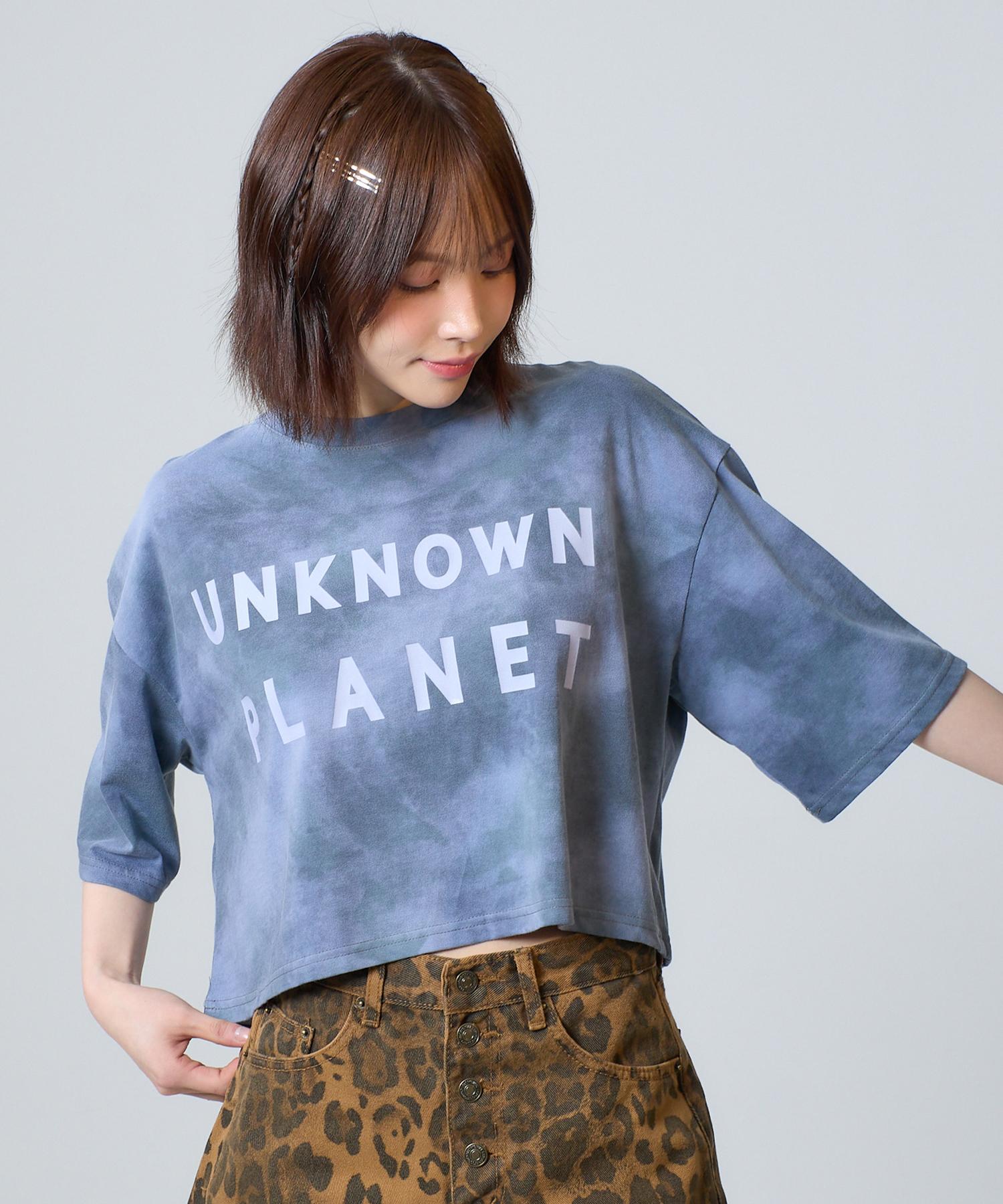 Round Planet Dyed Crop Top Navy Navy/Free