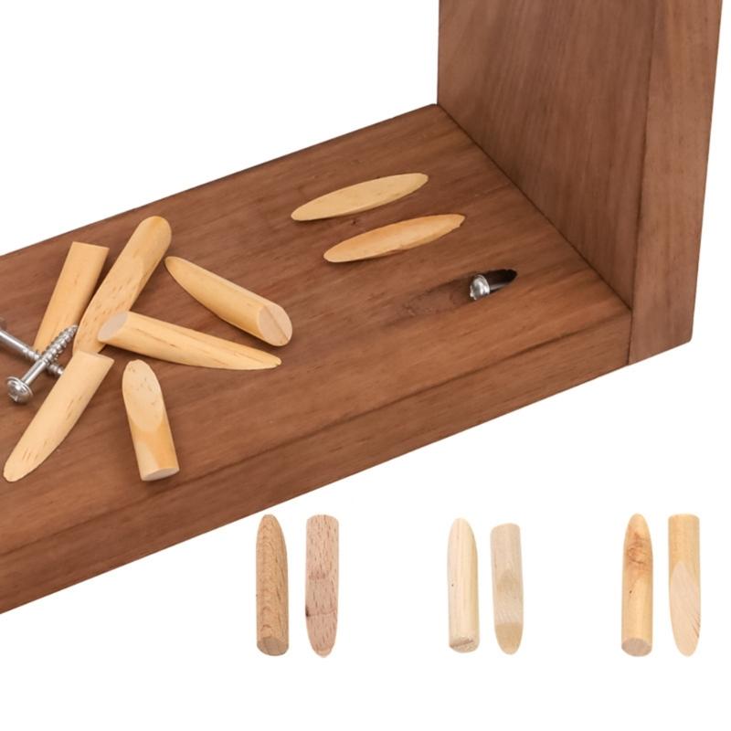 100 Pezzi Tappi per Fori Tascabili 9,5 mm Tappi in Legno Accessori per Falegnameria Giunzione Mobili per Trapano a Legno Foro Tascabile