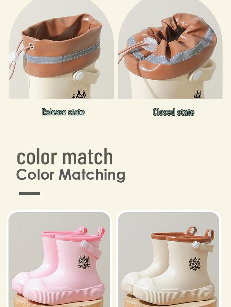 Kinder-Gummistiefel, rutschfest, wasserdicht, mit Samtfutter - Kurze Gummistiefel für Jungen und Mädchen