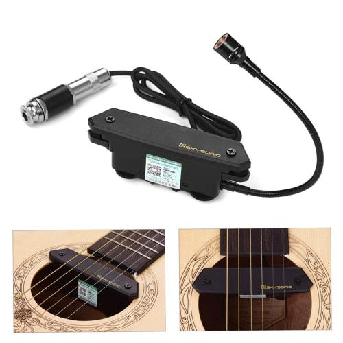 Guitar Soundhole Pickup, T-902 Acoustic Guitar Active Soundhole Pickup with Magnetic and Microphone Dual Pickup System with Volume Control for Classic