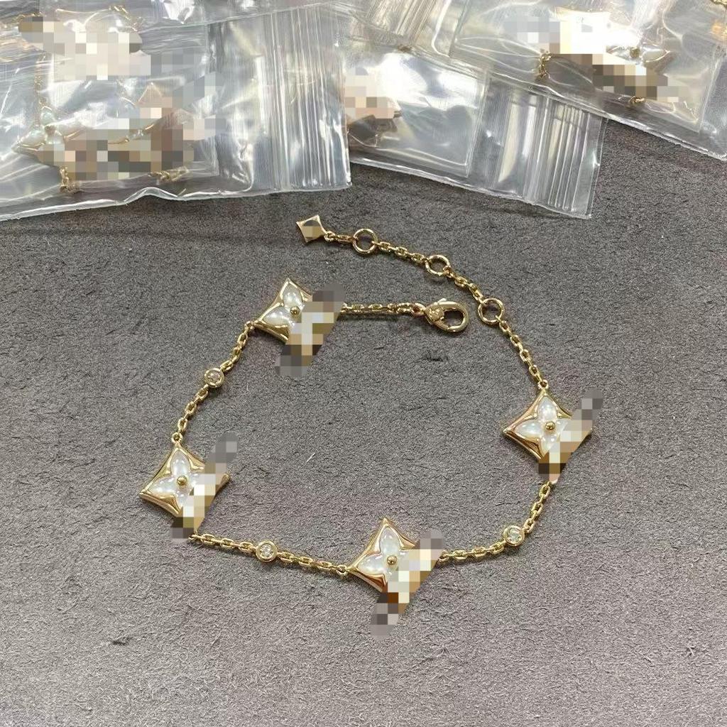 Luxusní sada náhrdelníku a náramku LV Clover & Flower z perleti