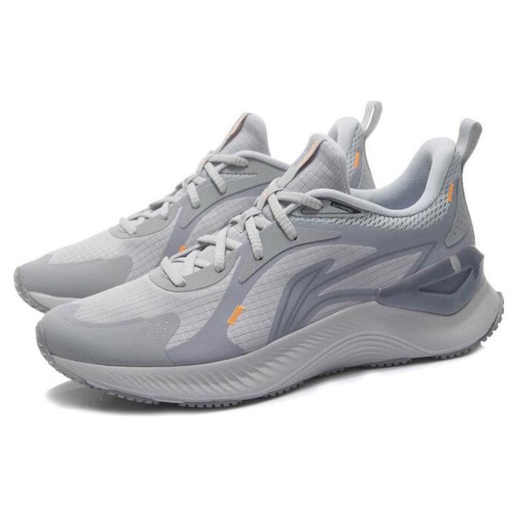 New LiNing YueYing Element Cushioned Slip Resistant Breathable Low Top Marathon Running Shoes Men's Microcrystalline Gray ARHT047-3