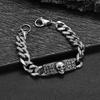 Gothic Silver Skull Chain Bracelet for Men Rock Party Jewelry Biker Bracelet Gift