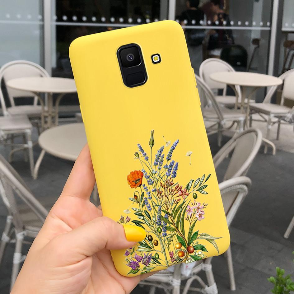 For Samsung Galaxy A6 2018 Case SM-A600F Cute Sunflower Astronaut Phone Cover For Samsung A6 Plus 2018 A6Plus A6+ SM-A605F Coque