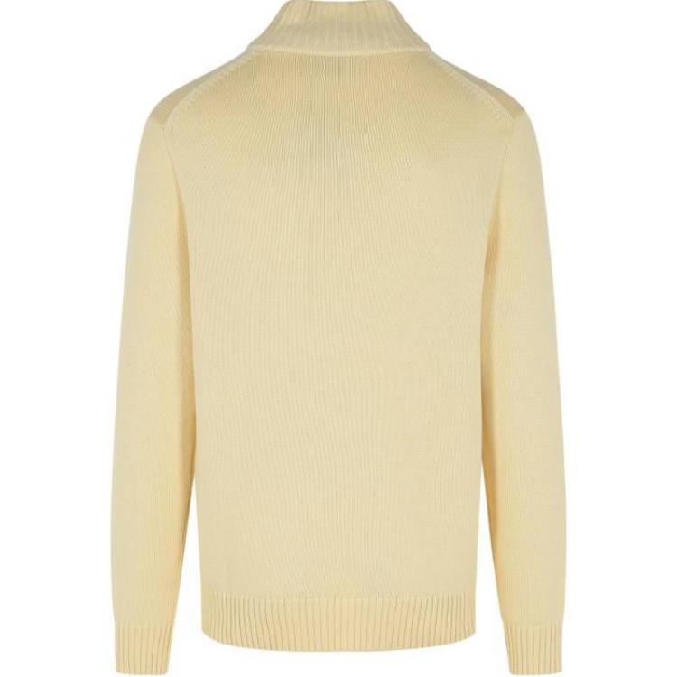 Polo Ralph Lauren Ribbed Collar Color Block Logo Embroidered Long Sleeve Knit Sweater Men Sweater Yellow 710859939-503