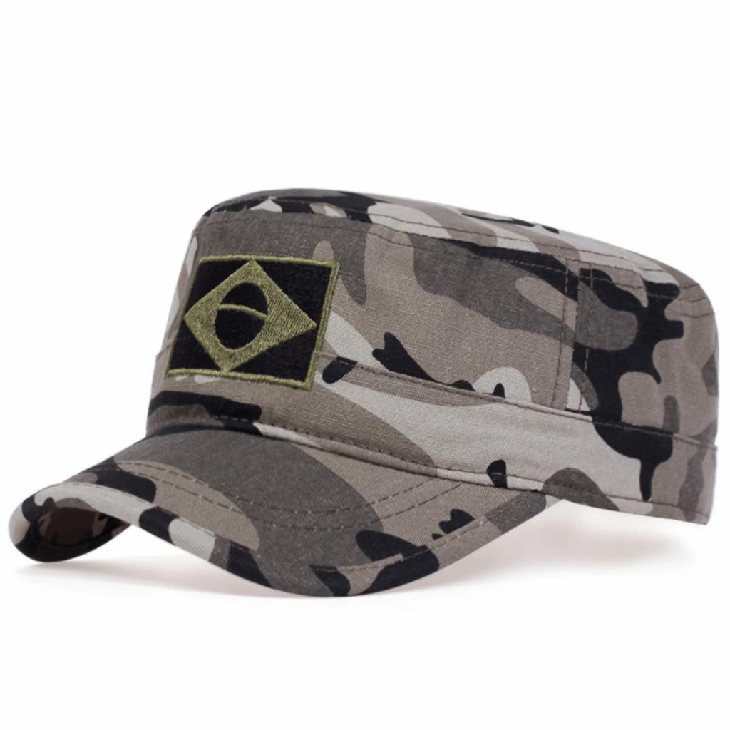 Unisex Brazilian Flag Embroidery Baseball Cap Spring Autumn Outdoor Adjustable Casual Hats Men Flat Top Military Caps Hiphop Hat