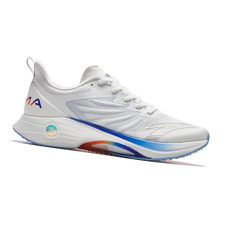 New Anta MACH 3.0 Slip Resistant Low Top Running Shoes Men's White Blue 112335583-1
