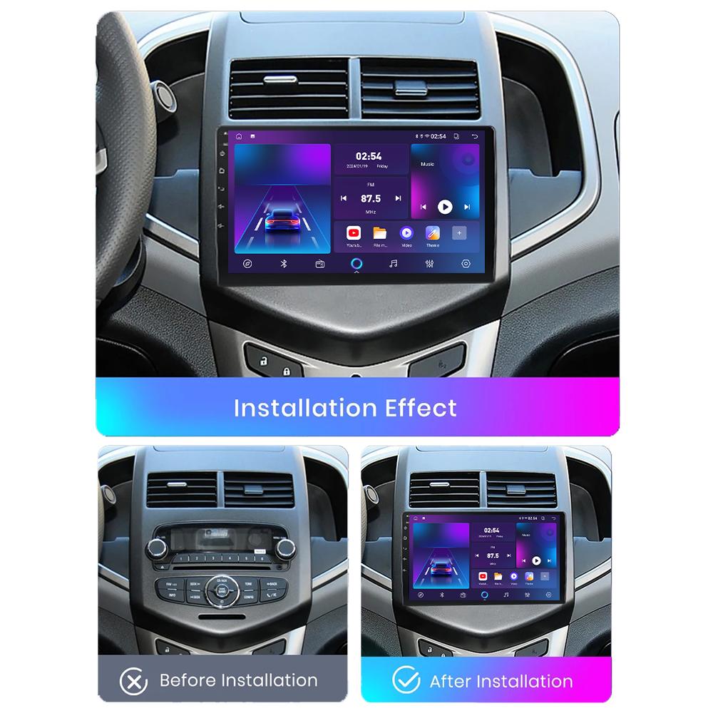 Android Carplay Autoradio für Chevrolet Aveo 2 Sonic T300 2011-2015 Multimedia-Player Head Unit Stereo GPS-Navigation BT WIFI 4 + 64 GB