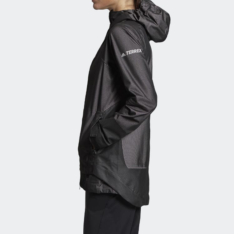 adidas ESSENTIALS Jackets Women's Black Hooded Moderate DZ0796