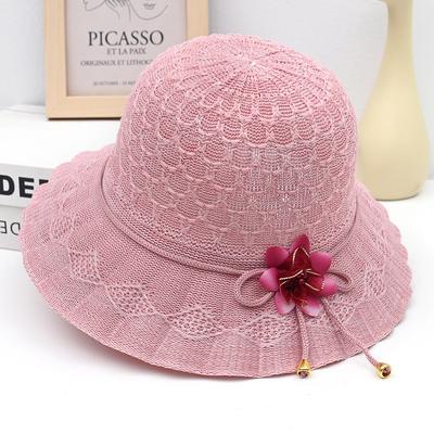 Summer New Straw Hat Fashion Wave Edge Bow Basin Hat Grass Weaving Beach Sun Hat
