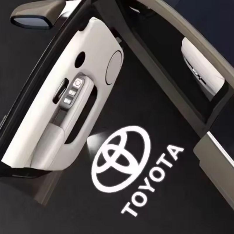 2Pcs LED Car Door Logo Projector Lamps Welcome Light For Toyota Corolla Yaris Aygo Prius RAV4 Crown CHR Camry Auris Verso