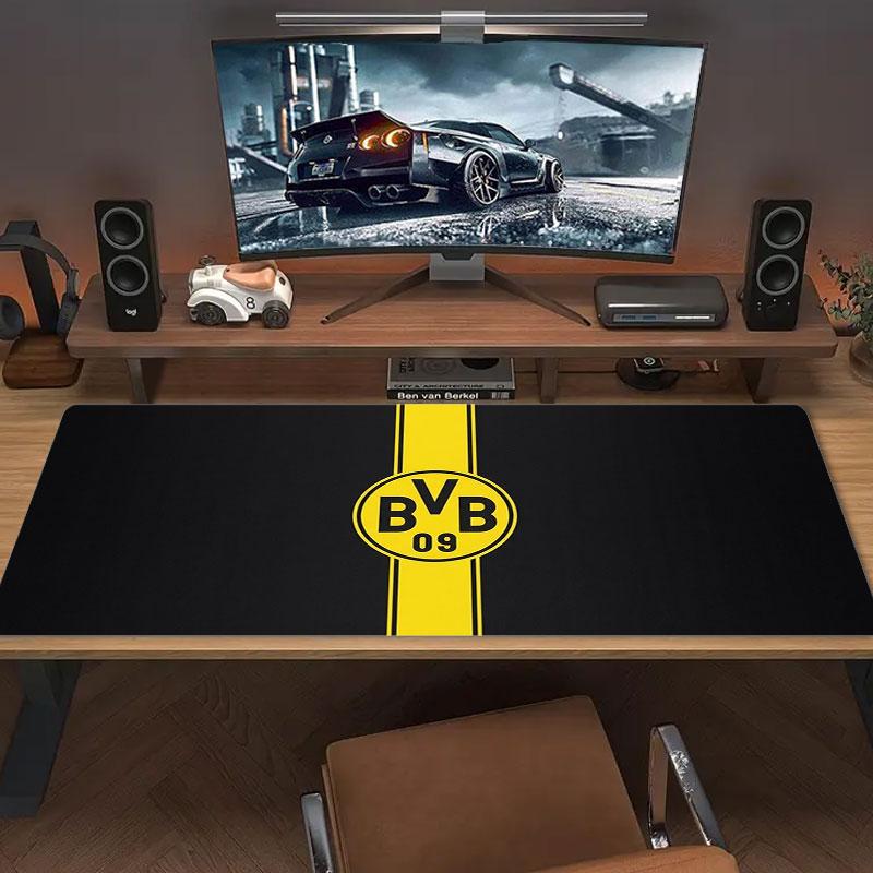 Borussia Großes Mauspad Große Gaming-Tischunterlage Rutschfest Laptop Tablet Großes Mauspad XXL Matte Mini-PC Spielmatte Mit Verriegeltem Rand