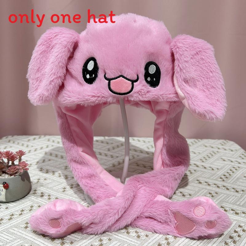 Animalthemed Led Light Bunny Hat For Kids With Moving Ears And Warmth For Winter Wear Style A,Moving Ears