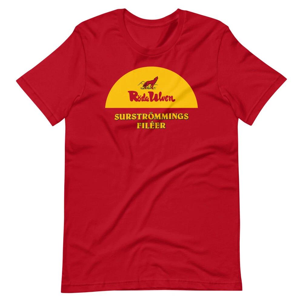 

Röda Ulven Swedish Surströmming Fish Smelly Tee Short-Sleeve Unisex 100% Cotton T-shirt Mens Tees Top 4XL