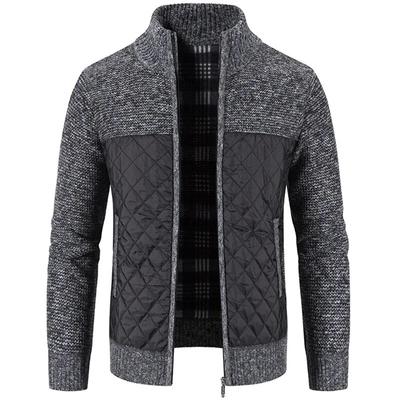Autumn Winter Stand Collar Knit Cardigan Men Sweatercoat Thick Casual Sweater Men's Warm Fashion Coat