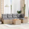 VidaXL Garden Lounge Set with Cushions 6 Pcs Beige Braided Resin 3223602