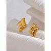 Eetit 316L Edelstahl Geometrische Wasserdichte Ohrstecker Gold Farbe Textur Mode Frauen Vintage Charme Schmuck Gala Geschenk