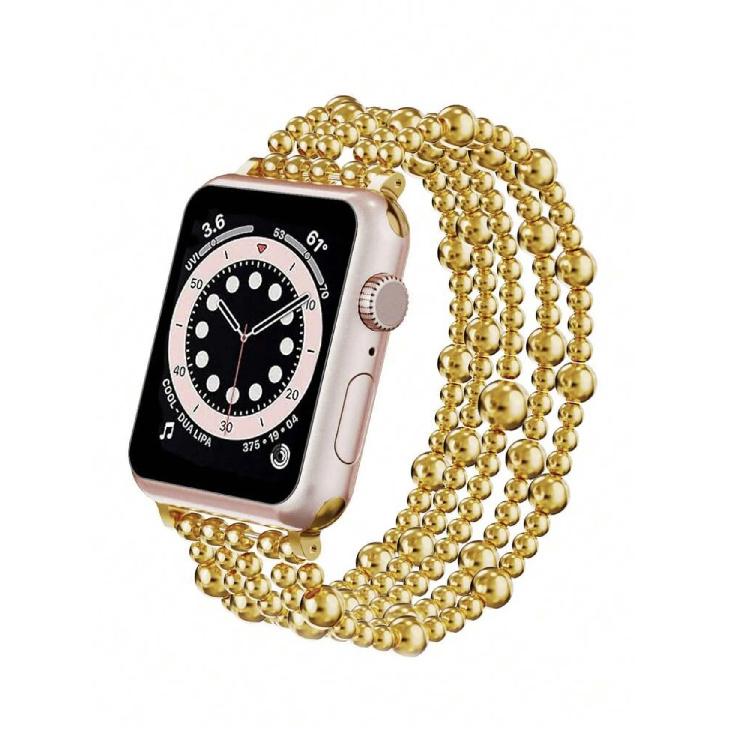 New Aureate Bracelet link beads For Apple Watch band women Series 11/10/9/8/7/6/5 38mm 40mm 41mm 42mm 44mm 45mm 46mm Strap 38mm40mm41mm золотой