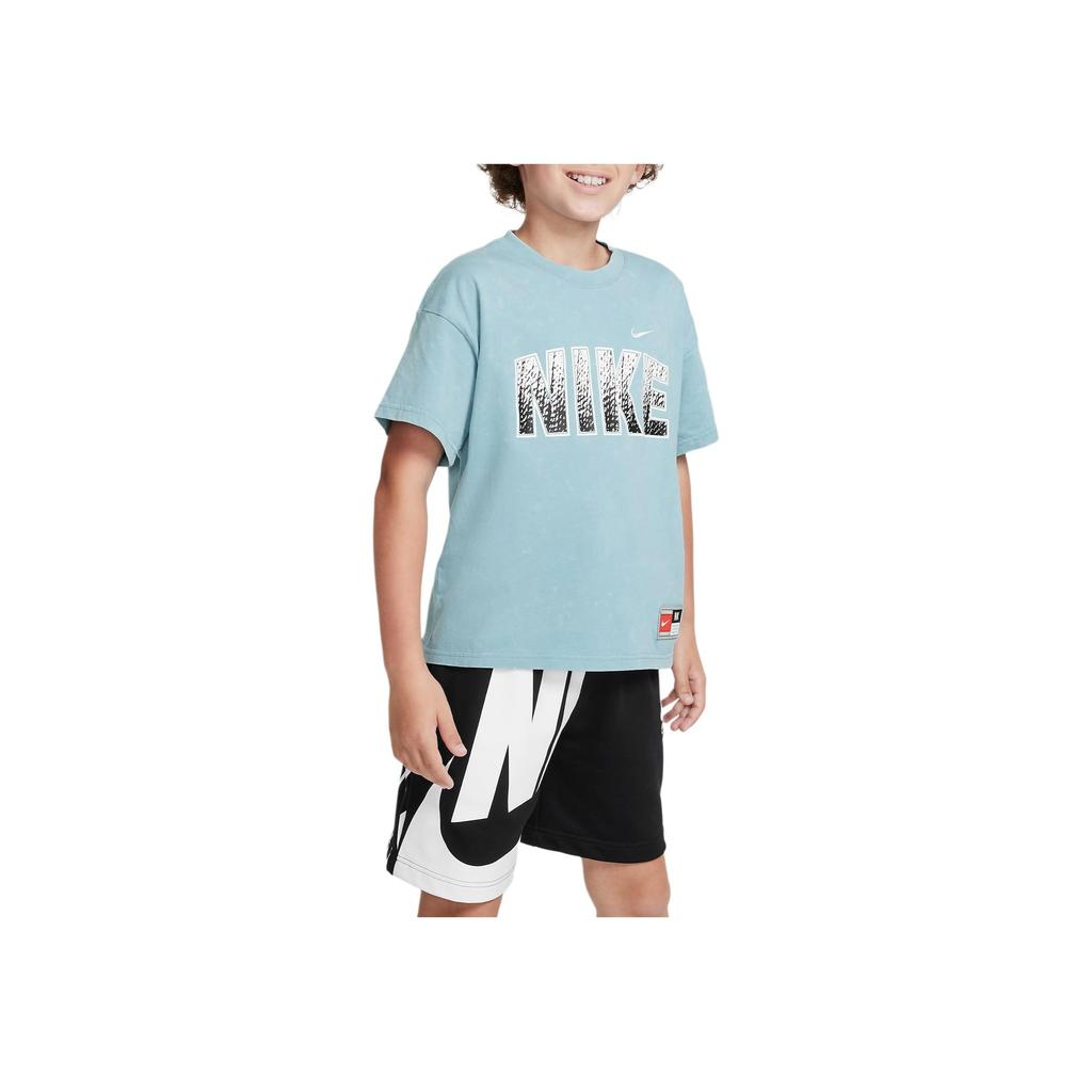 Nike Soft Absorbent Quick-Drying Breathable Short Sleeve T-Shirt Kids Tops Turquoise FZ4954-464