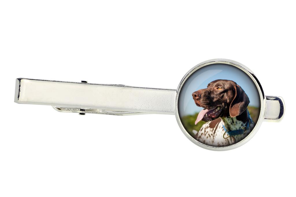 English Pointer - cufflinks and tie with your photo, a suit decoration, men's jewelry from the Art-Dog brand.
