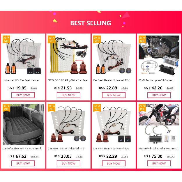 12V Universal Built-in Car Seat Heater Fit 2 Seaats with 5-Level Dual Control Switch System and 25W Alloy Wire Fast Heating Pads