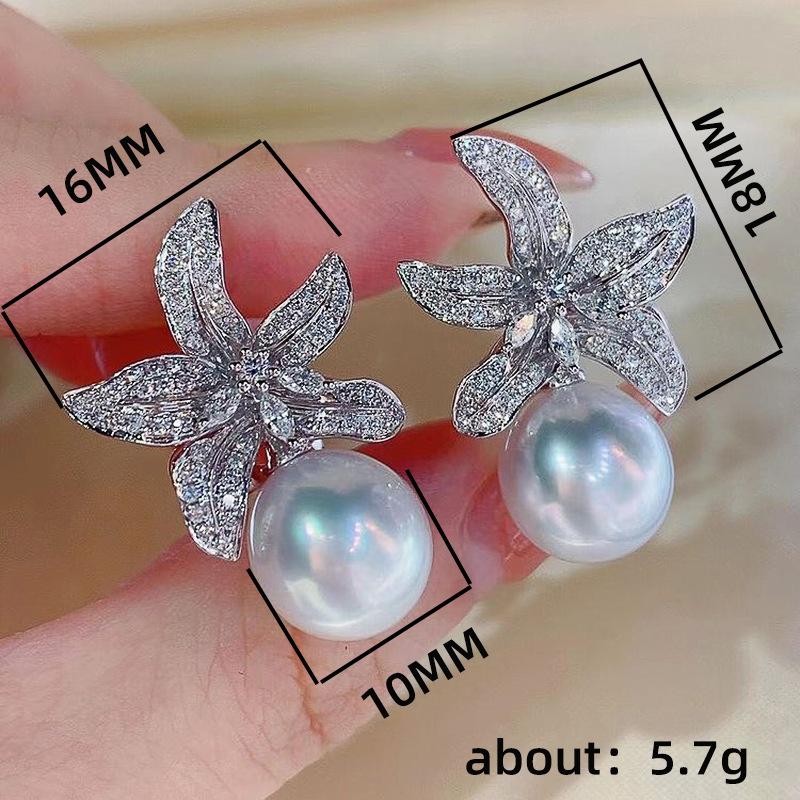 Hot Pearl Earrings, Cute Little Starfish Zircon Ear Buckles For Women, Princess Temperament Star Small Earrings.