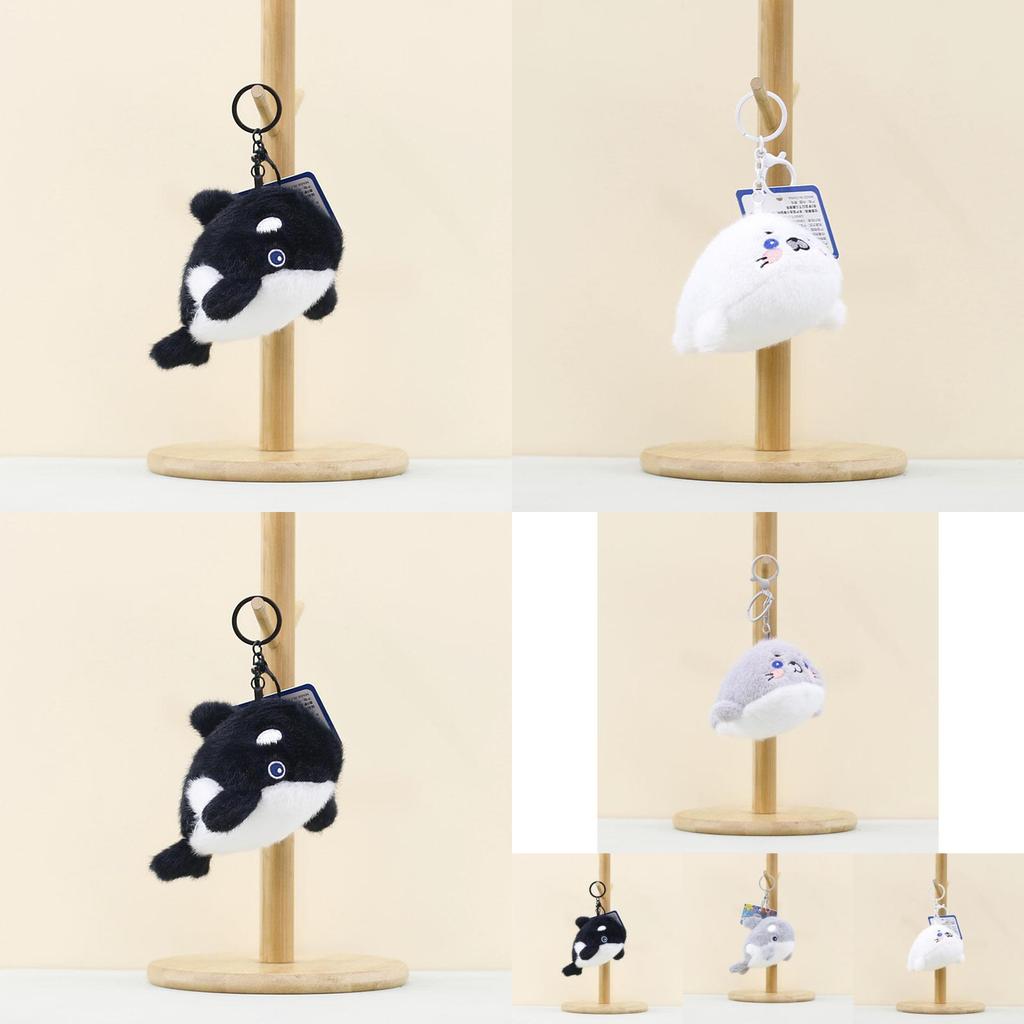Soft And Fluffy Plush Orca Whale And Seal Keychains Perfect For Gifts