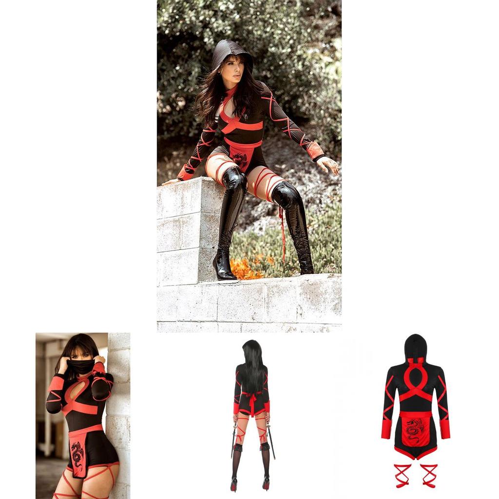 Stylish Women Ninja Cosplay Jumpsuit For Halloween Costume And Party Wear