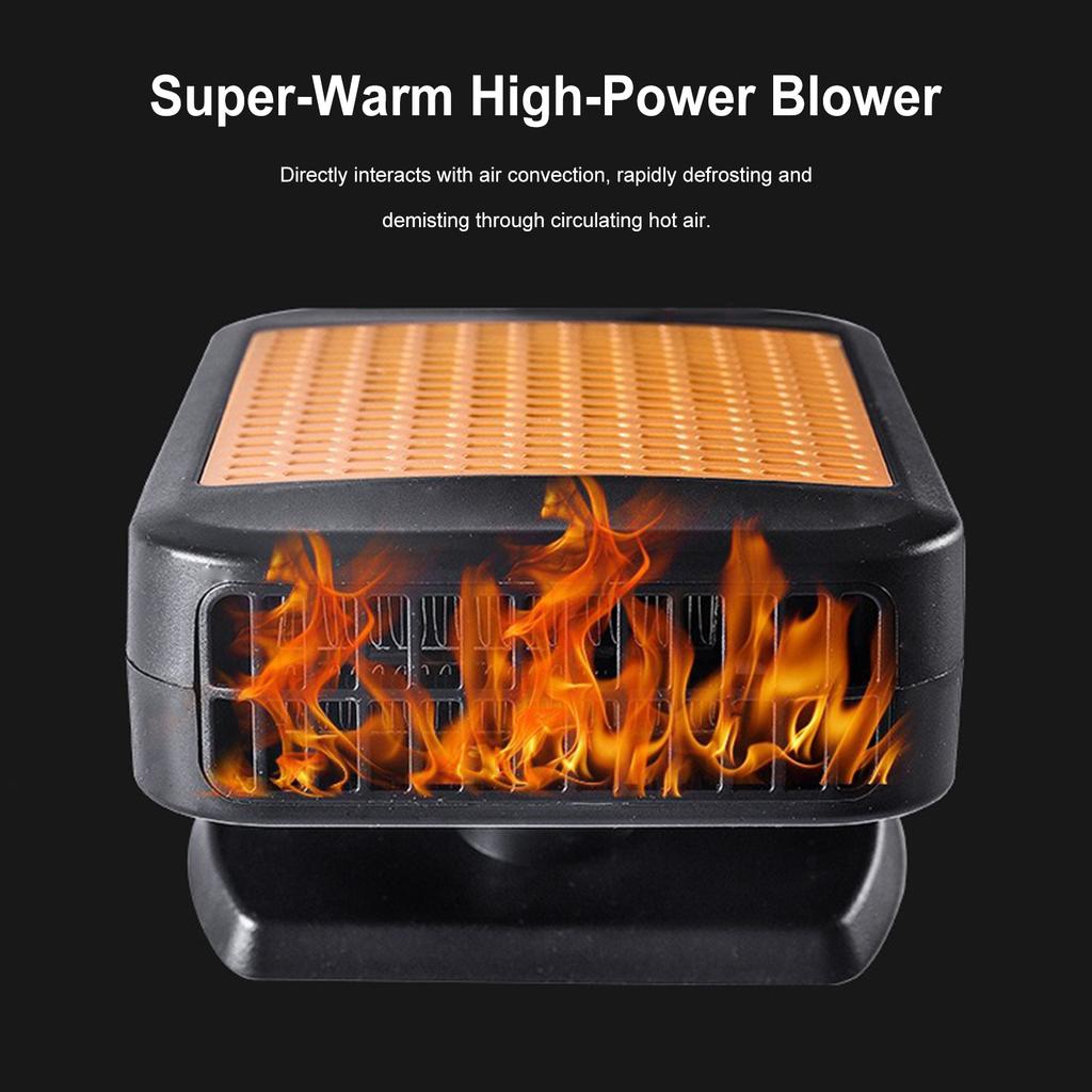 12V 200W Portable Fast Heating Auto Car Heater Defroster Demister Electric Heater Windshield ABS Heating Fan for Car Truck