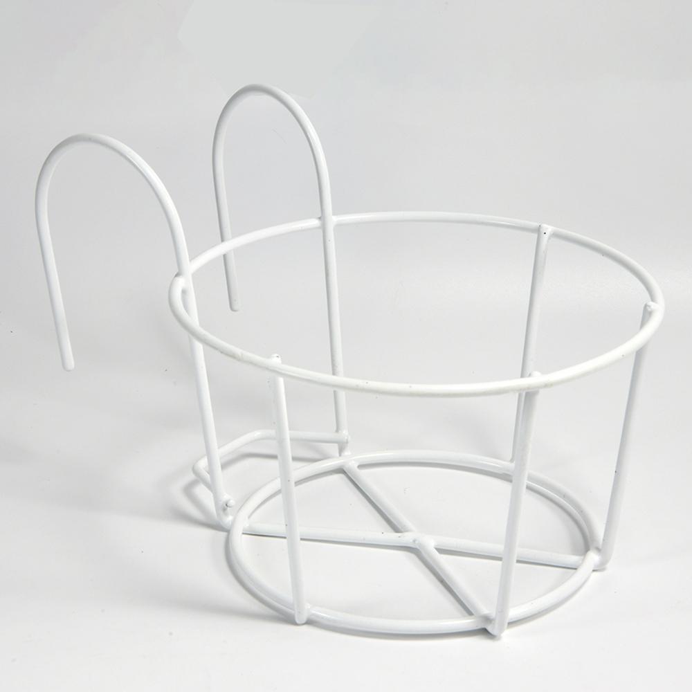 

Подвесные Железные Стеллажи для Растений Круглая Подставка для Цветочных Горшков на Балкон Ограждение Забора Уличная Подставка для Цветочных Горшков белый