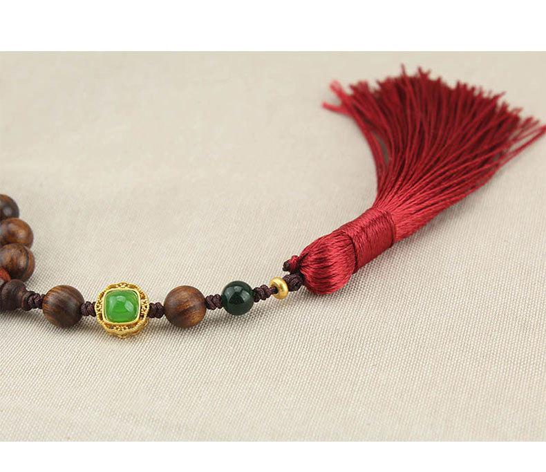 Chinese Style Wenge Gourd Women's Necklace - Versatile Diagonal Back Chain Accessory