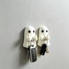 Cute Ghost Wall Hook No Drill Self‑Adhesive Hook Halloween Cartoon Wall Decor Waterproof Adhesive Hanger For Bathroom Kitchen