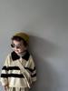 Mori Style Children's Knitted Sweater - Striped, Two-Button, Turn-Down Collar, Casual and Fashionable for Boys and Girls in Spring and Autumn.