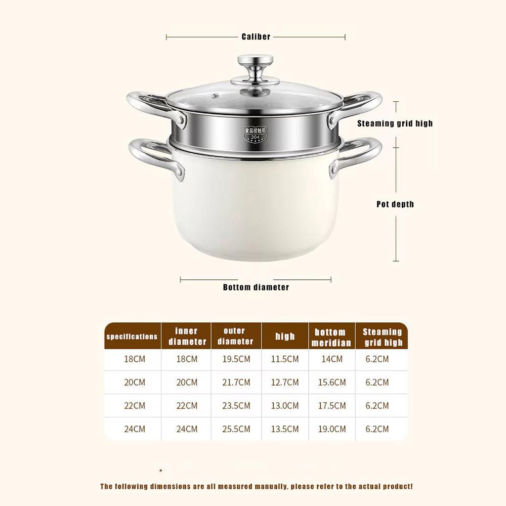 304 Stainless Steel Soup Pot Non-stick Pan with lid Home Hot Pot Induction Cooker Gas Stove Universal Food Supplement Milk Pot