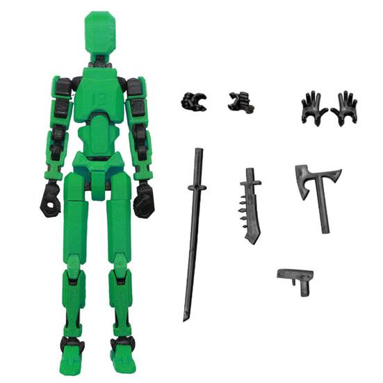 

3D Printed Robot Action Figure with Weapon Multi-jointed Robot Model Movable Joint Figurine Desktop Decoration Ornament зелёный