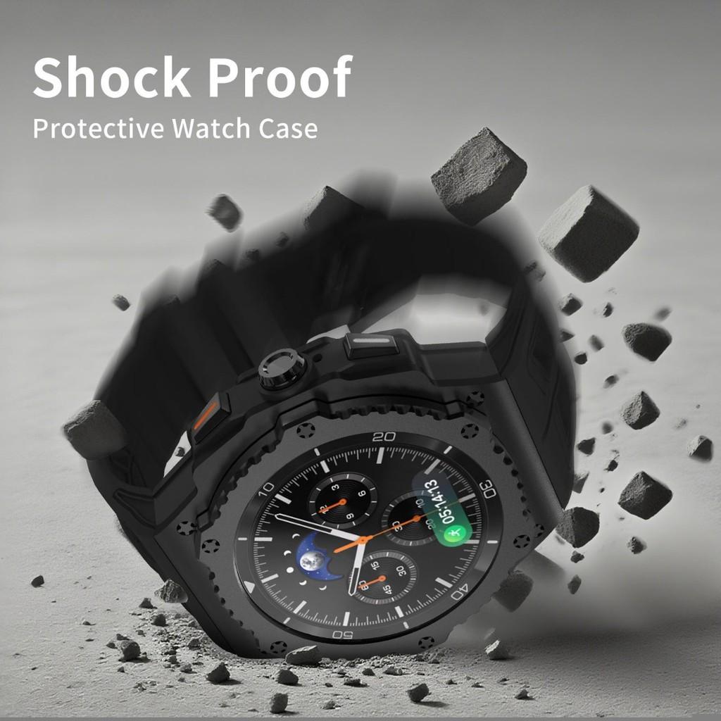 Luxury Mod Kit Alloy Metal Case For Samsung Watch 8 Classic 46mm Rubber Band For Galaxy Watch 8 Classic 46mm Kit Accessories