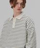 GLW Oversized Striped Collar Knit Soft Touch Ivory