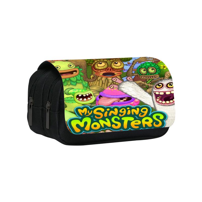 My Singing Monsters Double Layer Pencil Case With Nylon Material For Students And Kids