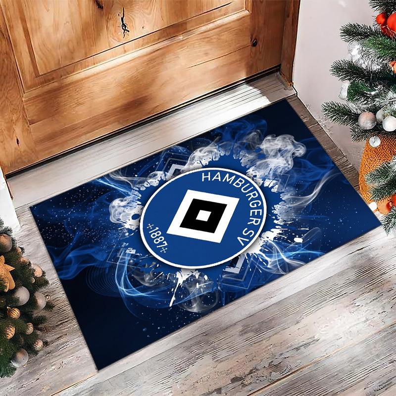 Tappeto in Velluto di Cristallo con Stampa Calcio Hamburger SV, Comodo Assorbente d'Acqua Antiscivolo Tappeto per Pavimenti Interni