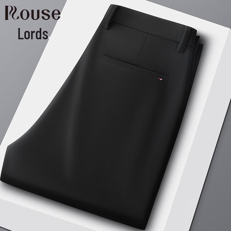 LUOTZ Men s Silk & Wool Blend Business Casual Straight-Leg Pants 32