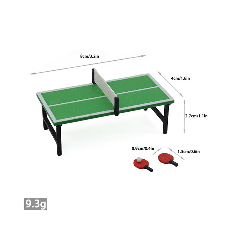 1:12 Dollhouse Miniature Table Tennis Table W/Table Tennis Racket Model Decor Toy Doll House Accessories