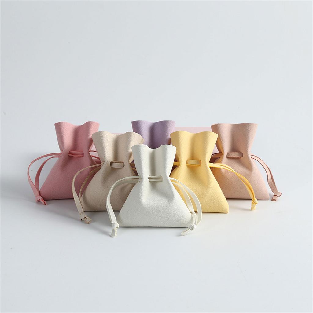 Stilvoller Schmuckbeutel aus weichem Kunstleder Mehrzweck-Kordelzugbeutel Ideal zum Organisieren von Ohrringen und Ringen