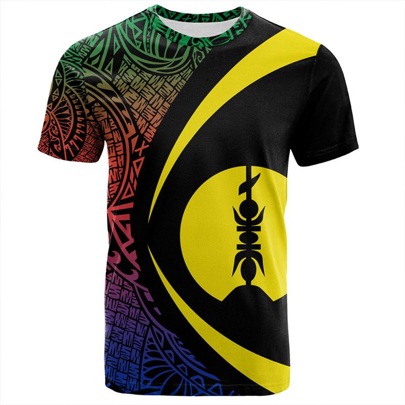 New Caledonia 3D Printed T Shirt Men Summer Crew Neck Short Sleeves Hawaiian Oversized Tees Casual Streetwear Polynesian T-shirt