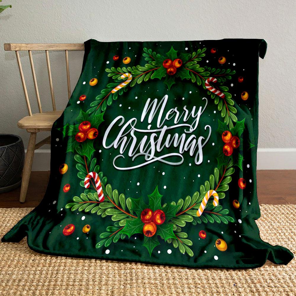 

Christmas Wreath Blanket bedroom Blanket for Livingroom Couch lunch break Soft throw for Friend s festival Gift 80cm x 120cm