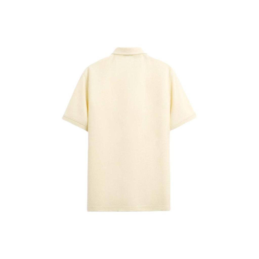 Zara Maglietta Polo Casual da Uomo a Maniche Corte, Colore Unito, con Bottoni, Giallo Chiaro 0526410-321