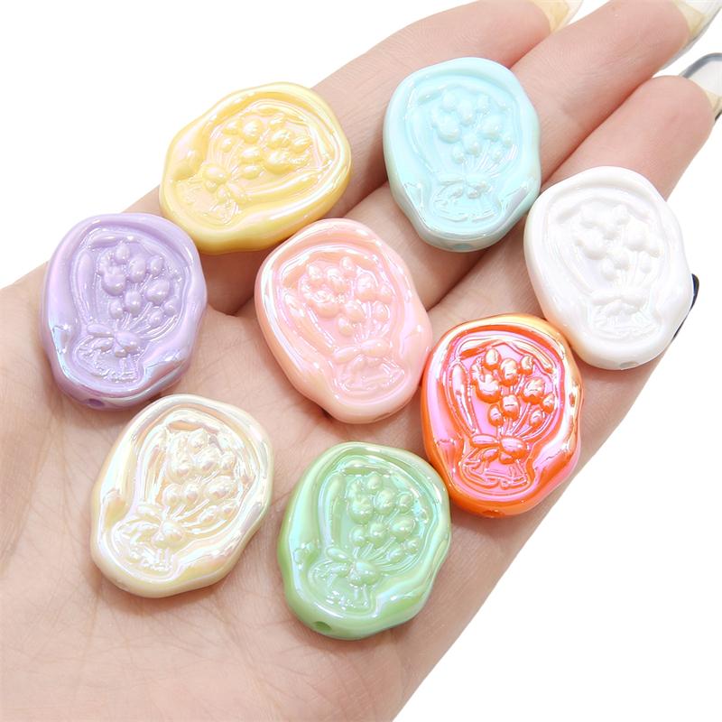 4Pcs Acrylic Tulip Cream Beads for DIY Necklace Bracelet Earring Jewelry Making Accessories